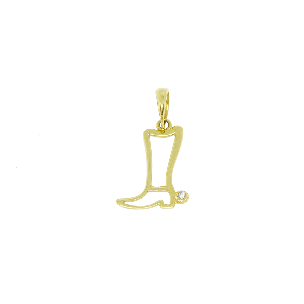 Pingente Bota Rodeio em Ouro 18 Kilates � 25335